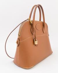 An Hermès Gold Epsom Bolide 35cm Bag, 14" x 11" x 5".