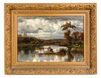 Emile F. Beaulieu, (American, 19th Century), Landscape with Figures, 1867
