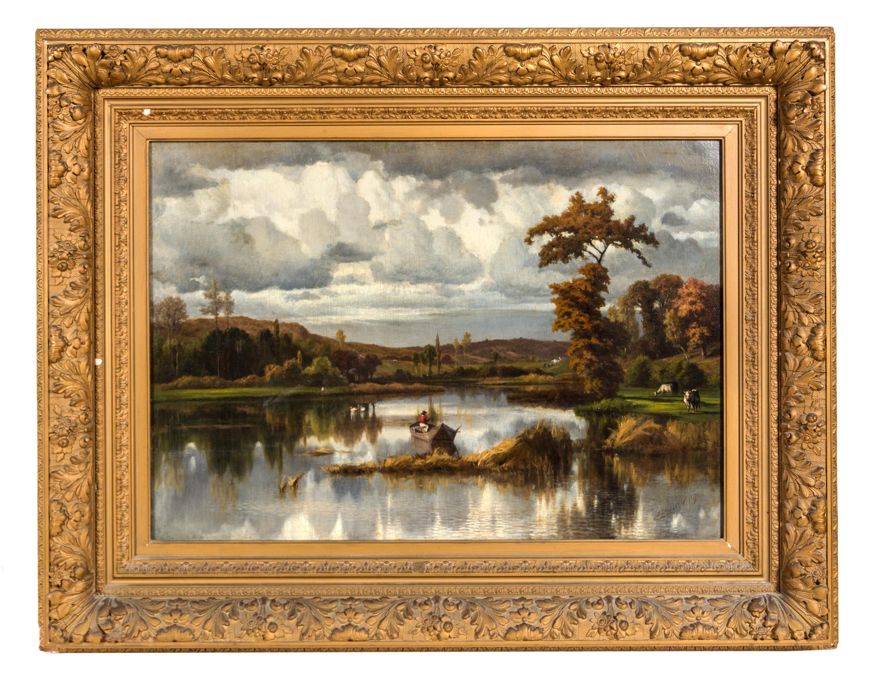 Emile F. Beaulieu, (American, 19th Century), Landscape with Figures, 1867
