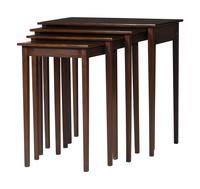 Four Floral Marquetry and String Inlaid Nested Tables