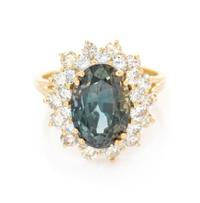 A 14 Karat Yellow Gold, Color Change Sapphire and Diamond Ring, 3.20 dwts.