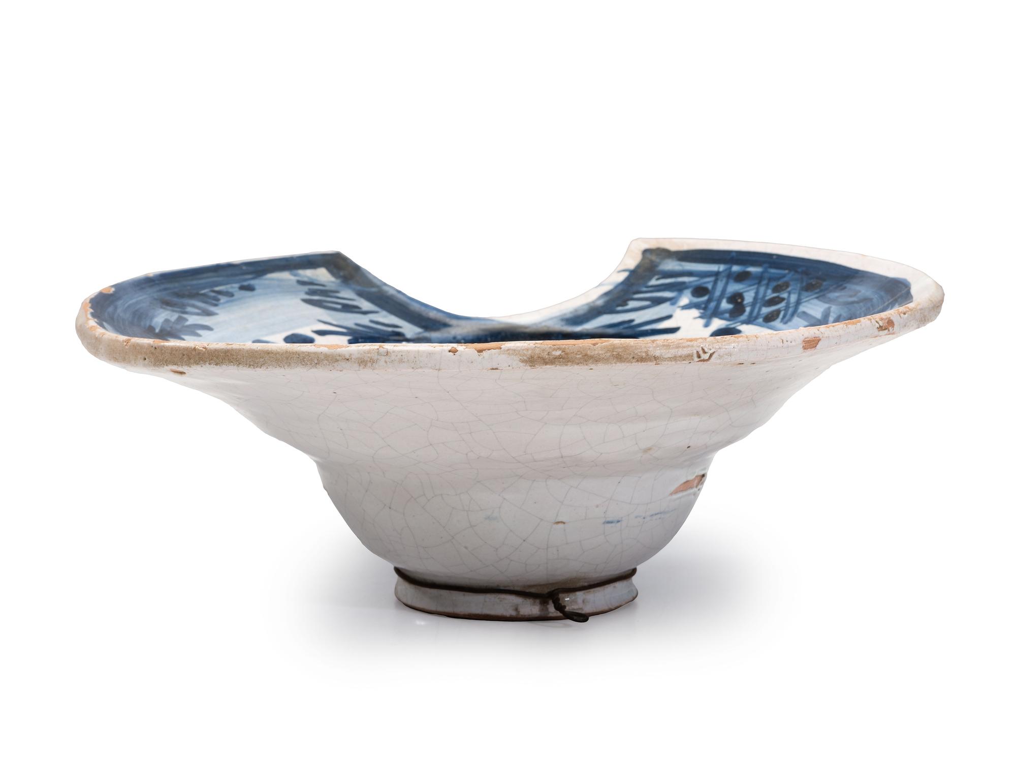 A Delftware Shaving Bowl