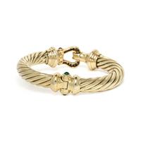 DAVID YURMAN, YELLOW GOLD, DIAMOND AND GEMSTONE 'CABLE BUCKLE' BRACELET
