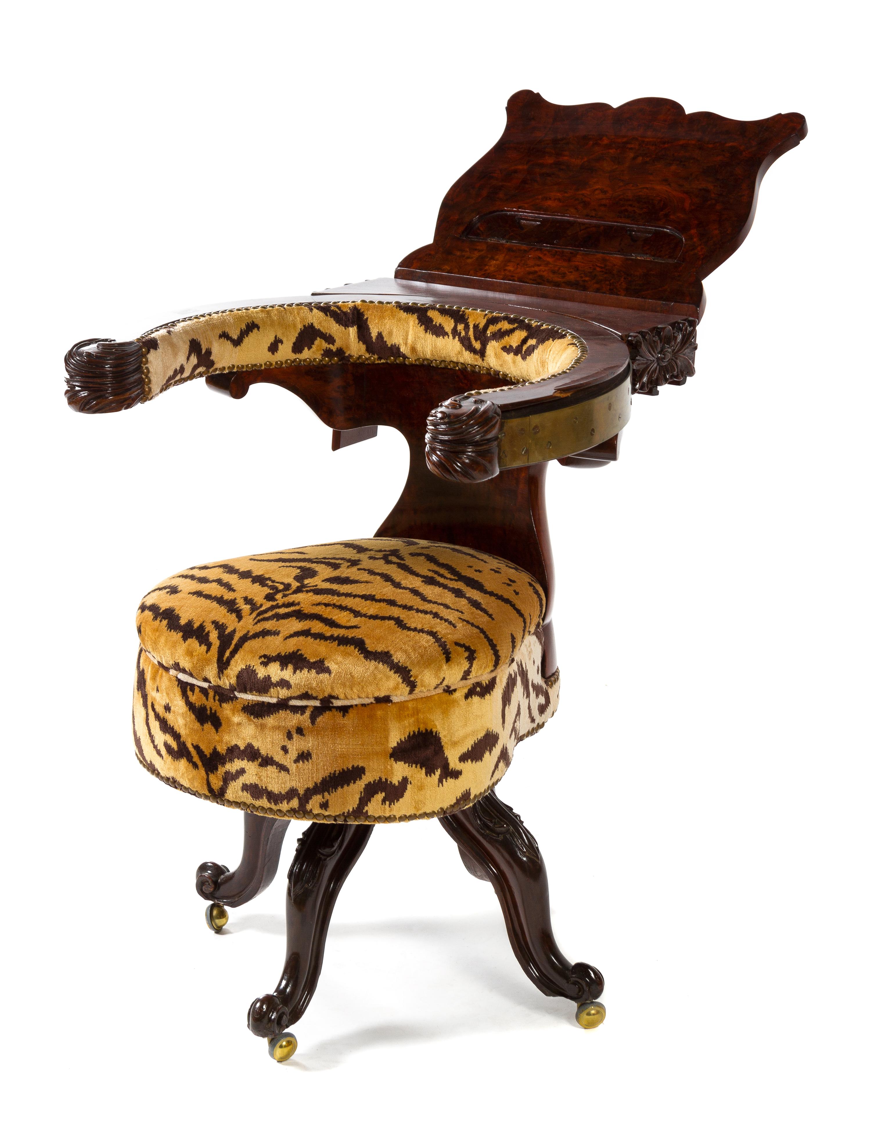 A William IV Burlwood Reading Chair Height 32 inches. — EARLY 19TH CENTURY
