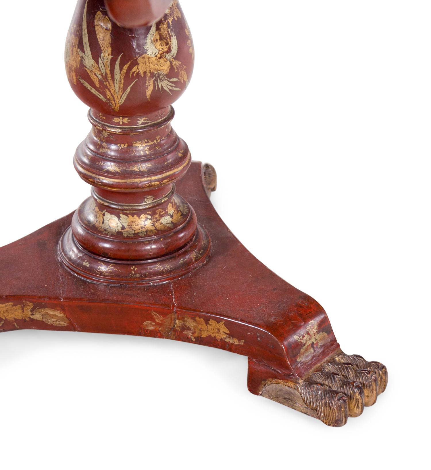 A Regency Style Lacquered and Japanned Tilt-Top Table