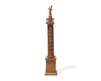 A Carved Wooden Architectural Model of a Column of French Kings and Presidents, France, 1920s
