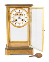 A Brass Mantel Clock