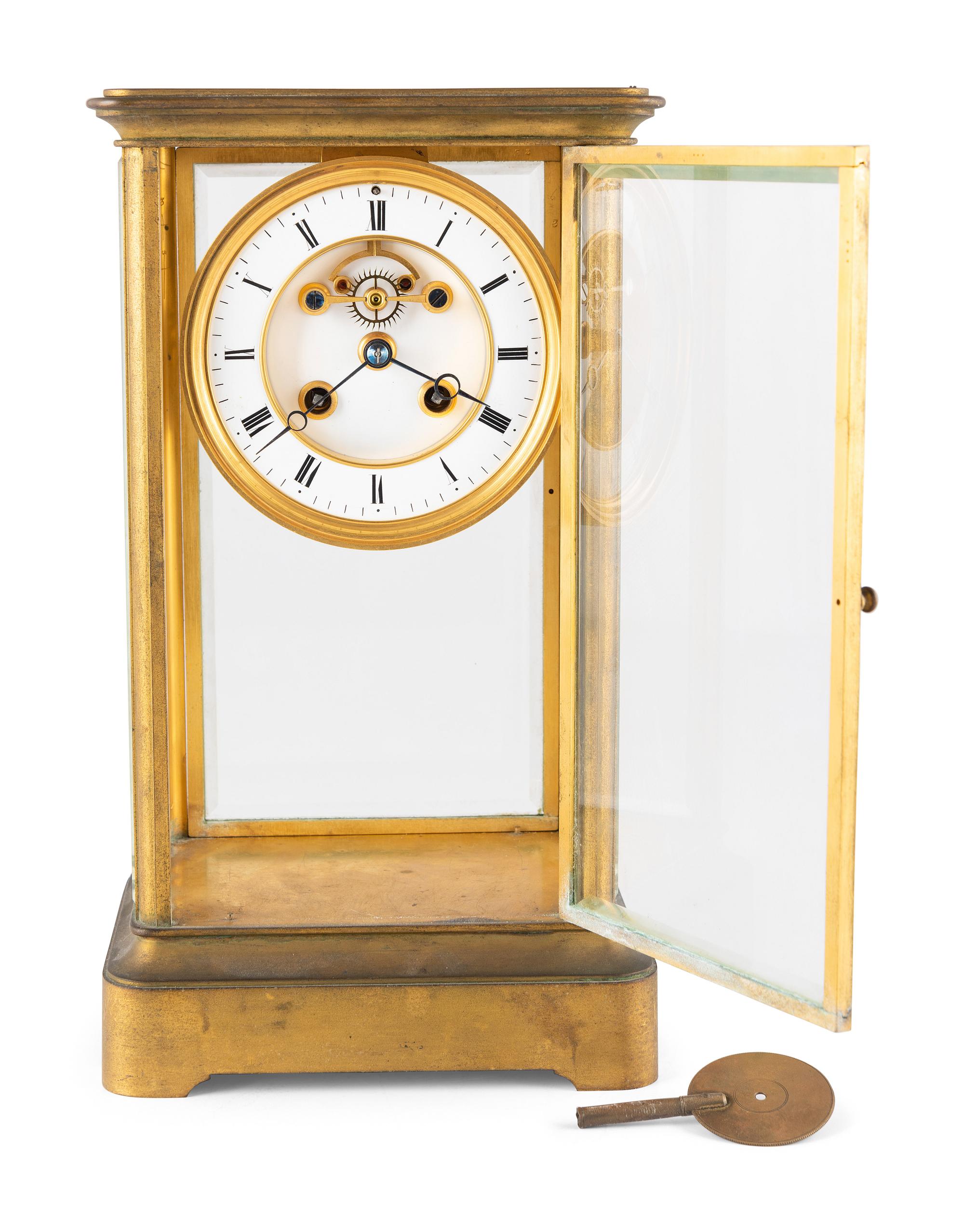 A Brass Mantel Clock
