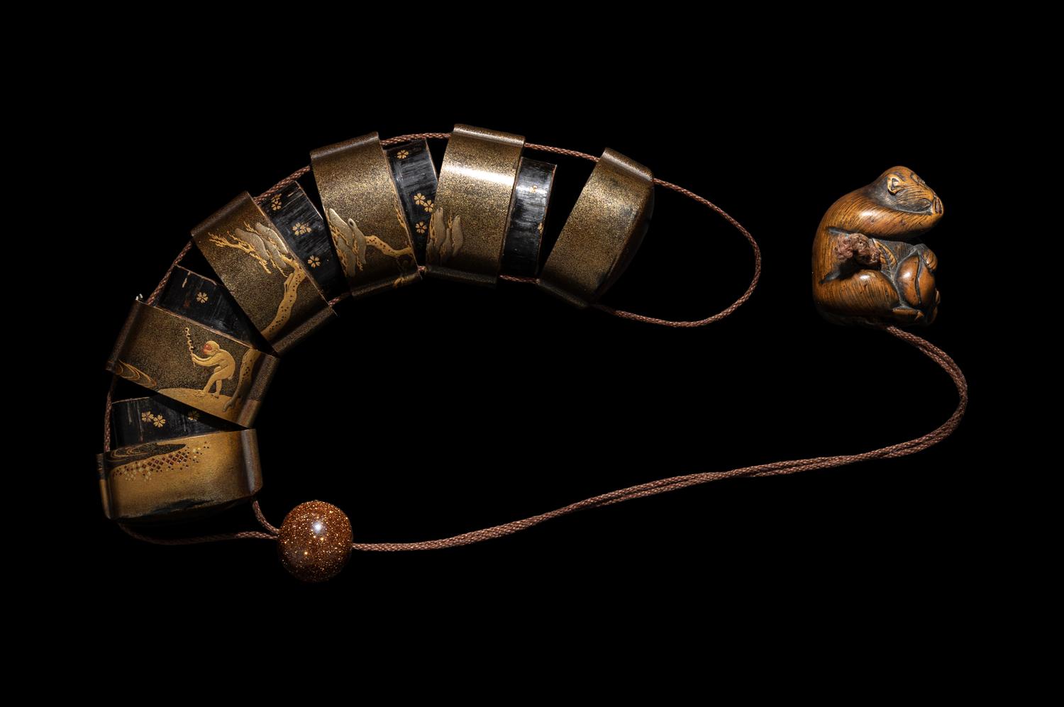 A Japanese Gold Lacquer Five-Case Inro
