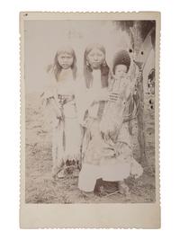 [NATIVE AMERICANS] 3 cabinet cards of Kiowa women & children likely taken by IRWIN, Chickashaw, O.T.
