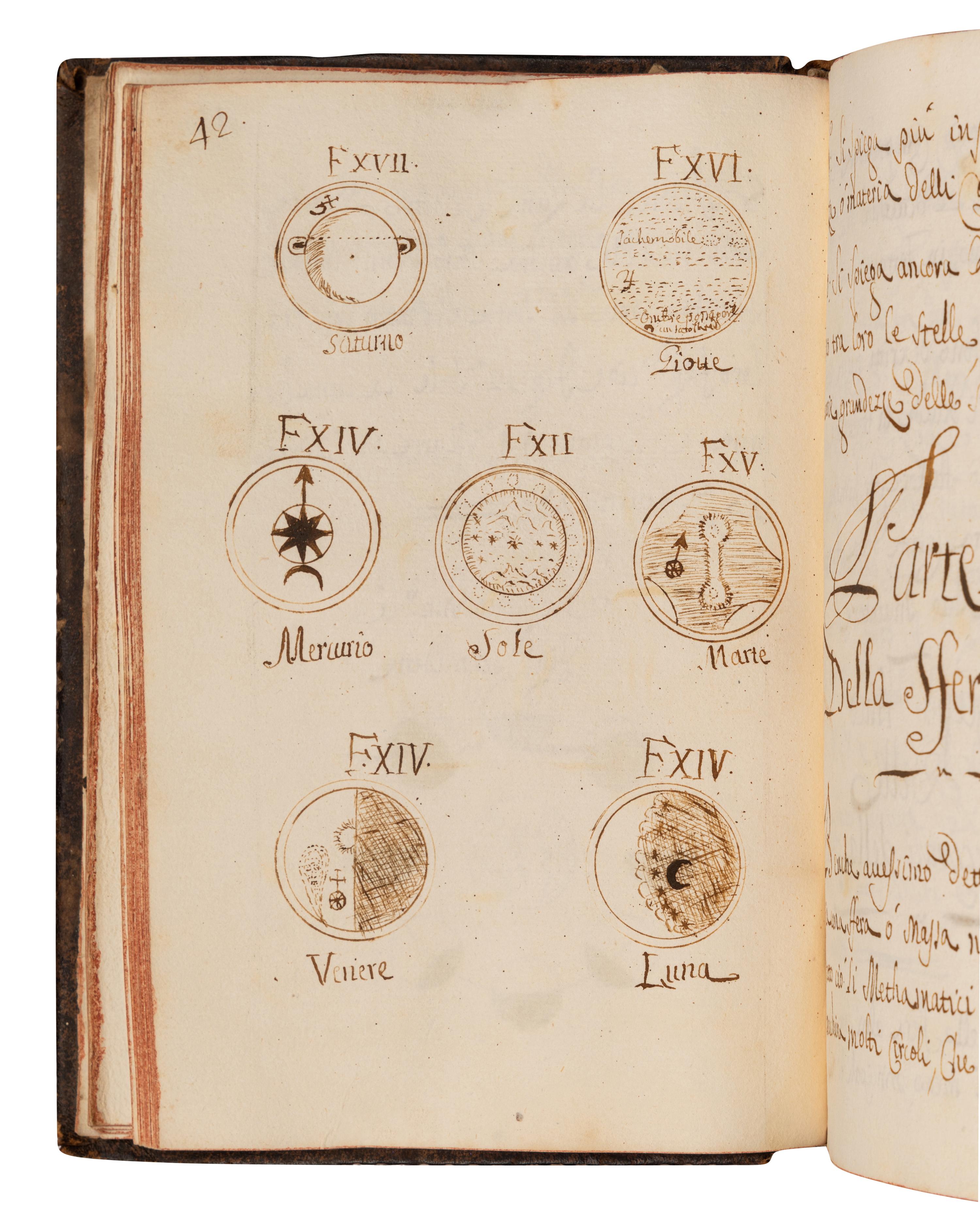 [MANUSCRIPT - ASTRONOMY]. “Capo D. Sfera terrestre tranisetto.” [Italy, ca mid-18th century].