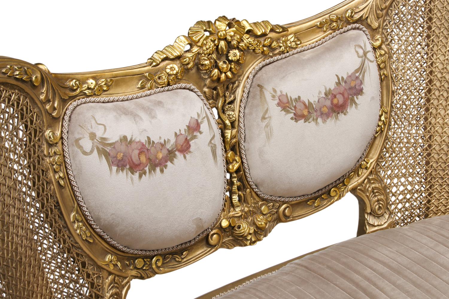 A Pair of Louis XV Style Giltwood Settees