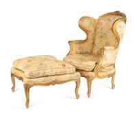 A Louis XV Style Carved Giltwood Two-Part Duchesse Brisee — LATE 19TH CENTURY
