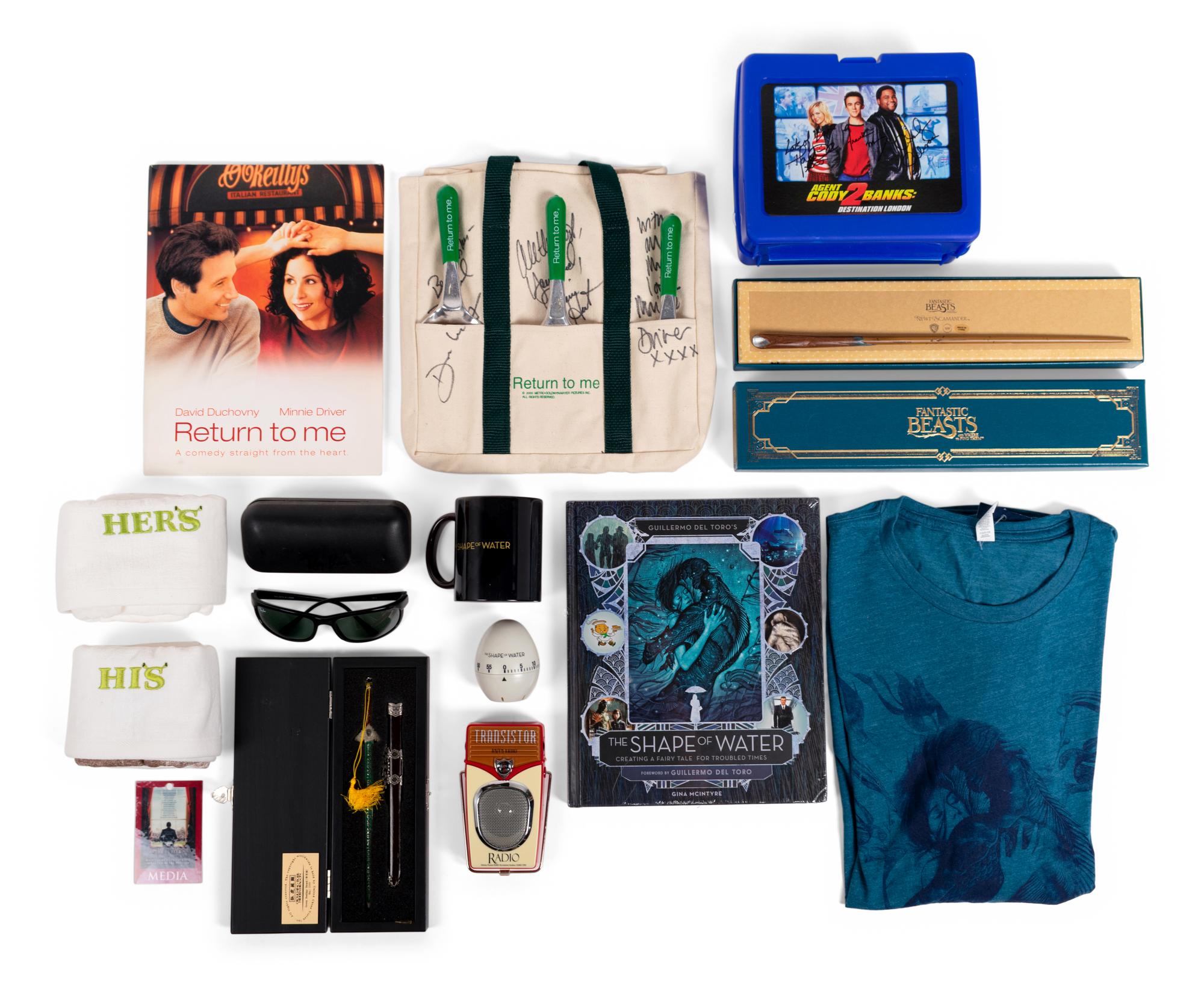 (Film Memorabilia) A group of memorabilia items from 9 films, Comprising: