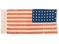 [FLAGS-POLITICS]. 34-star "Garfield and Arthur" campaign flag. Ca 1880.