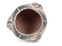 Cochiti Jar, with Relief Carved Frogs