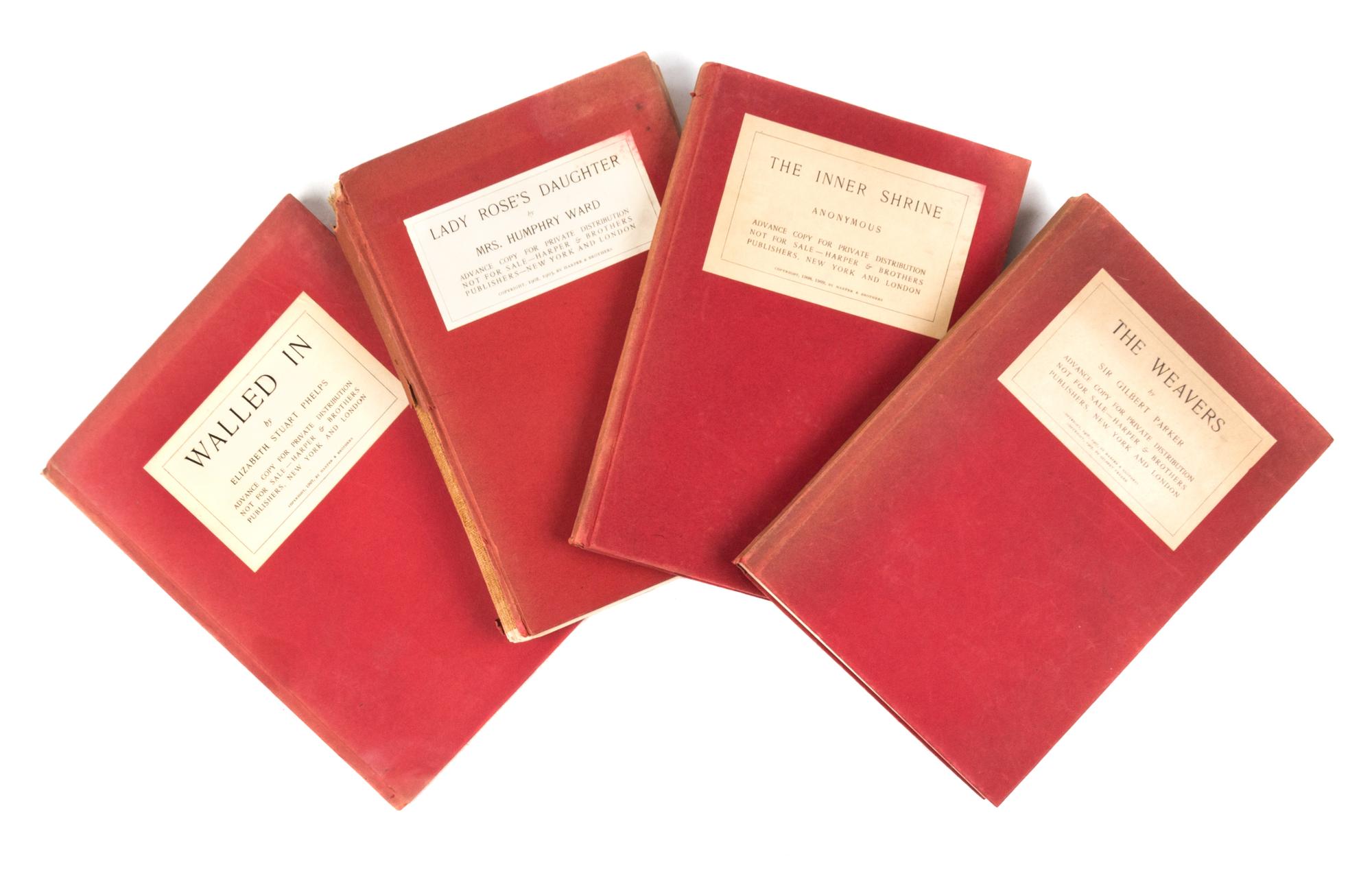 (HARPER & BROTHERS) ADVANCE COPIES. Four advance copies, each signed by the publisher.