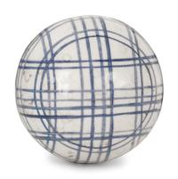 A Group of Seven Victorian Blue and White Ceramic Carpet Balls