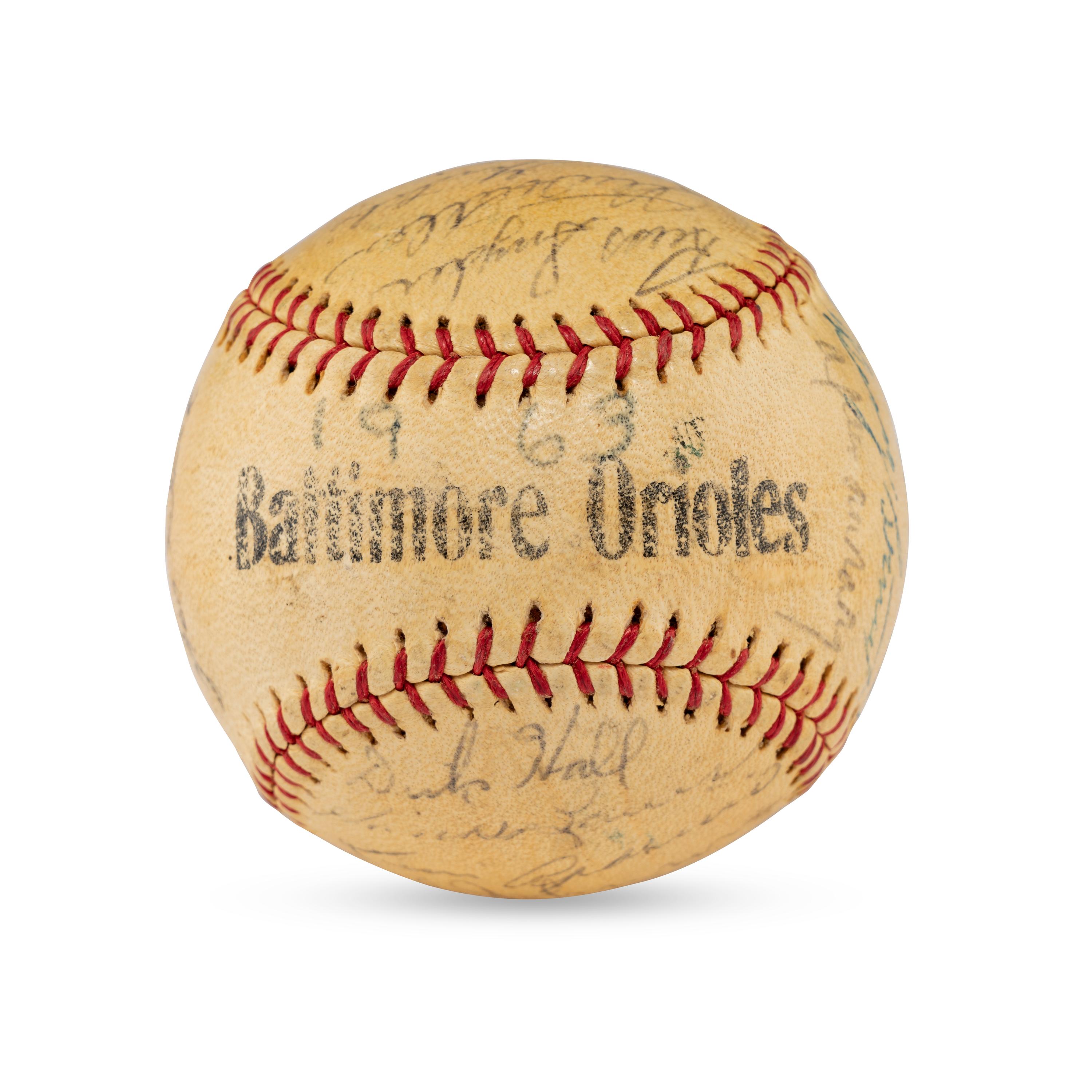 A 1963 Baltimore Orioles Team Signed Autograph Baseball