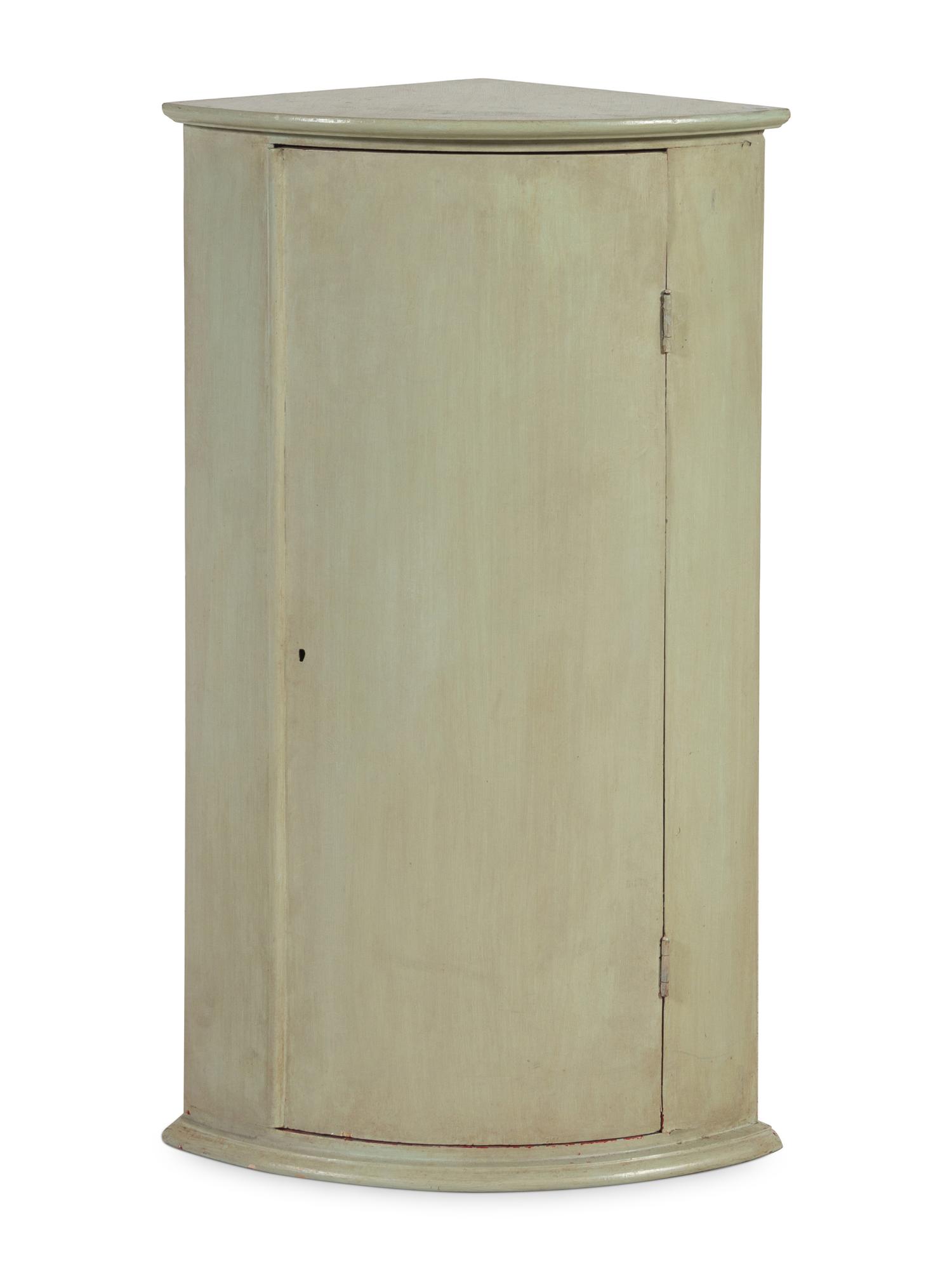 A Continental Painted Hanging Corner Cabinet