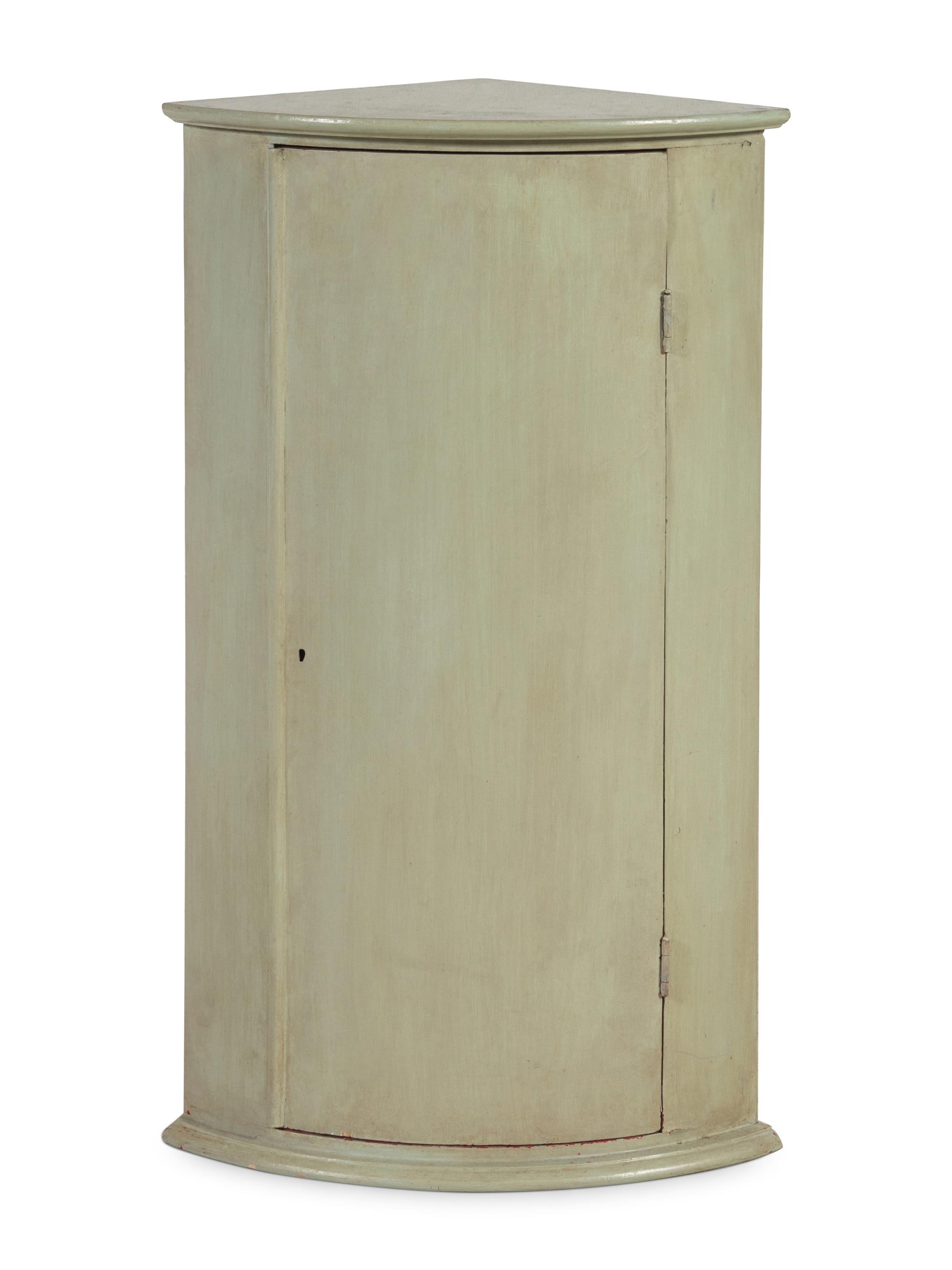 A Continental Painted Hanging Corner Cabinet