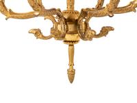 A Pair of Empire Gilt Bronze Six-Light Chandeliers