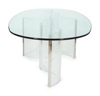 A Contemporary Acrylic and Glass Dining Table