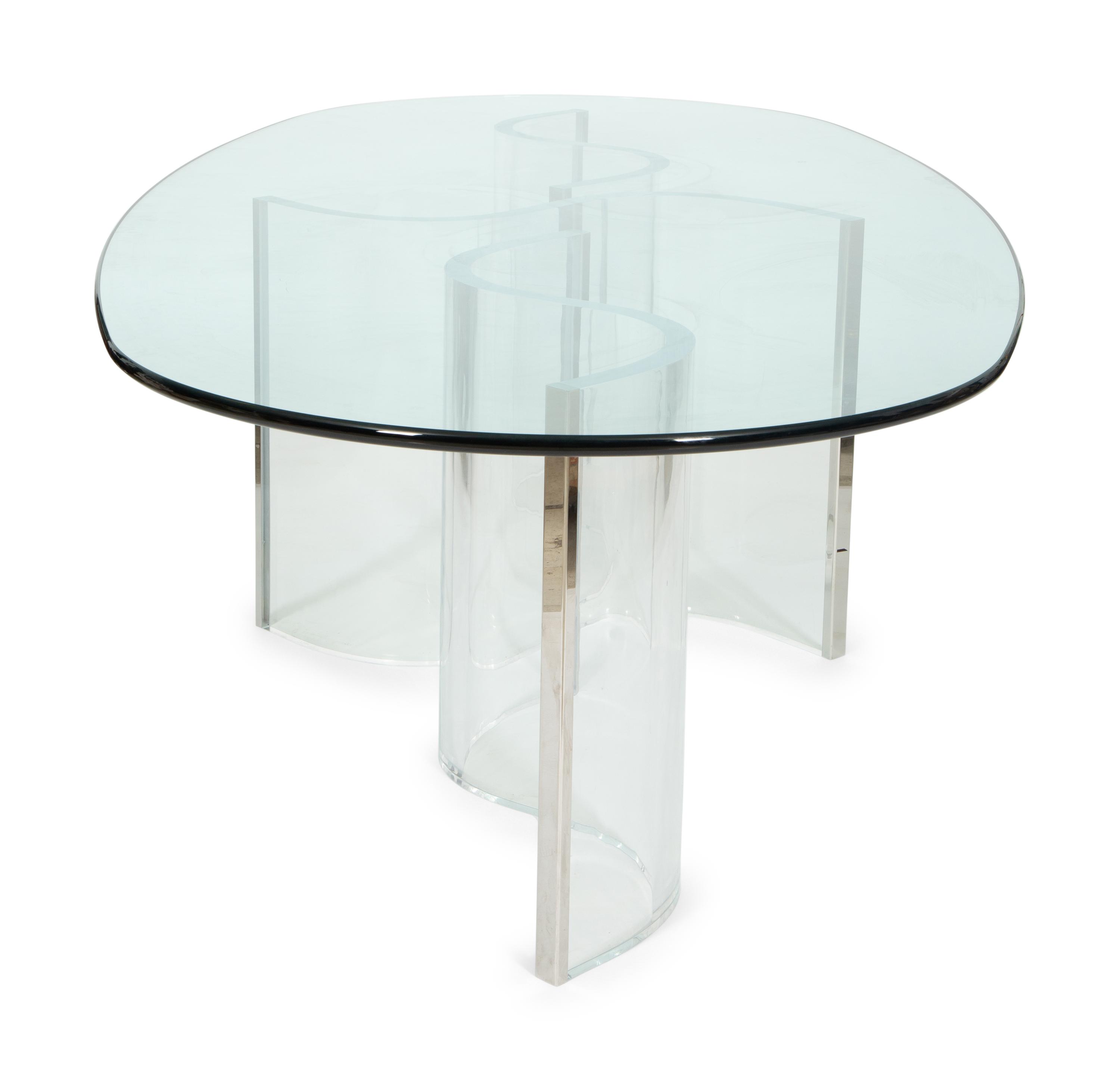 A Contemporary Acrylic and Glass Dining Table