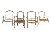 Four Louis XV Style Fauteuil Frames