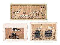 Three Contemporary Hooked Rugs with Birds