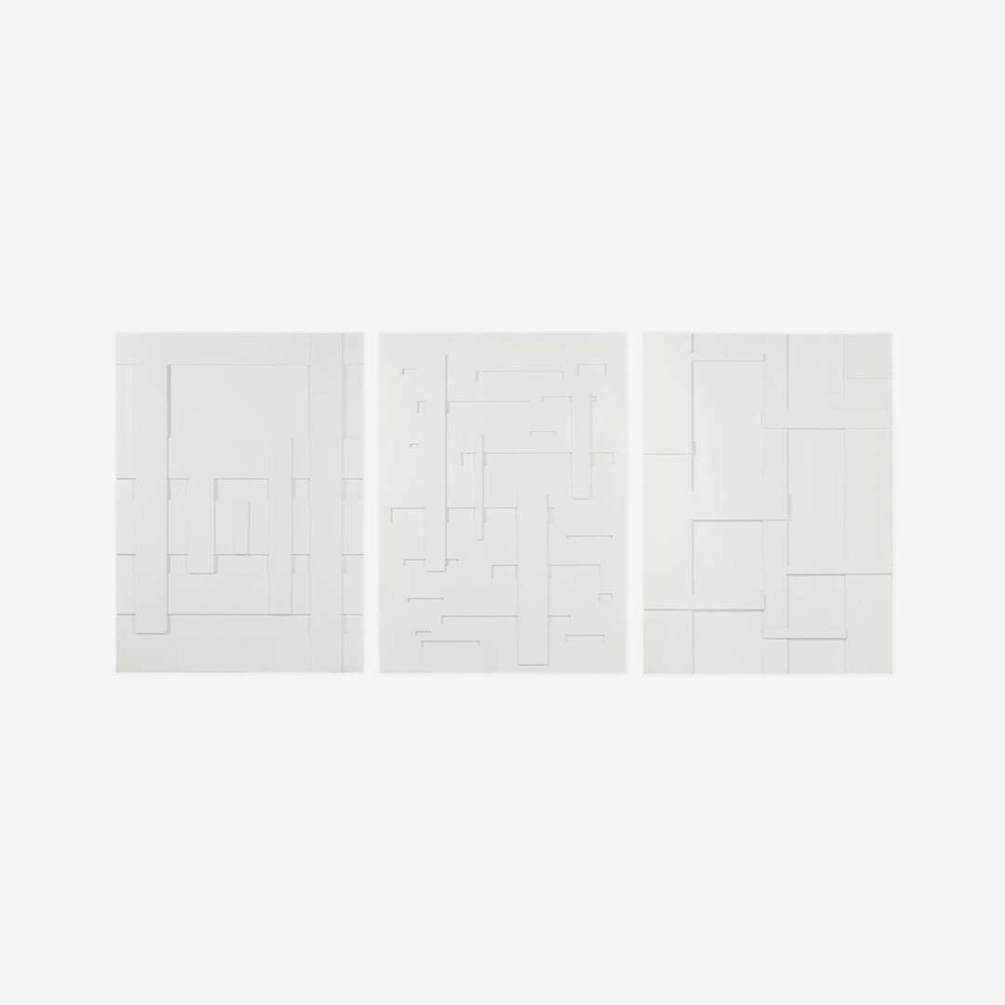 Burton Wasserman (American, 1929-2017) Triptych of Enameled Relief Panels, USA, 1972