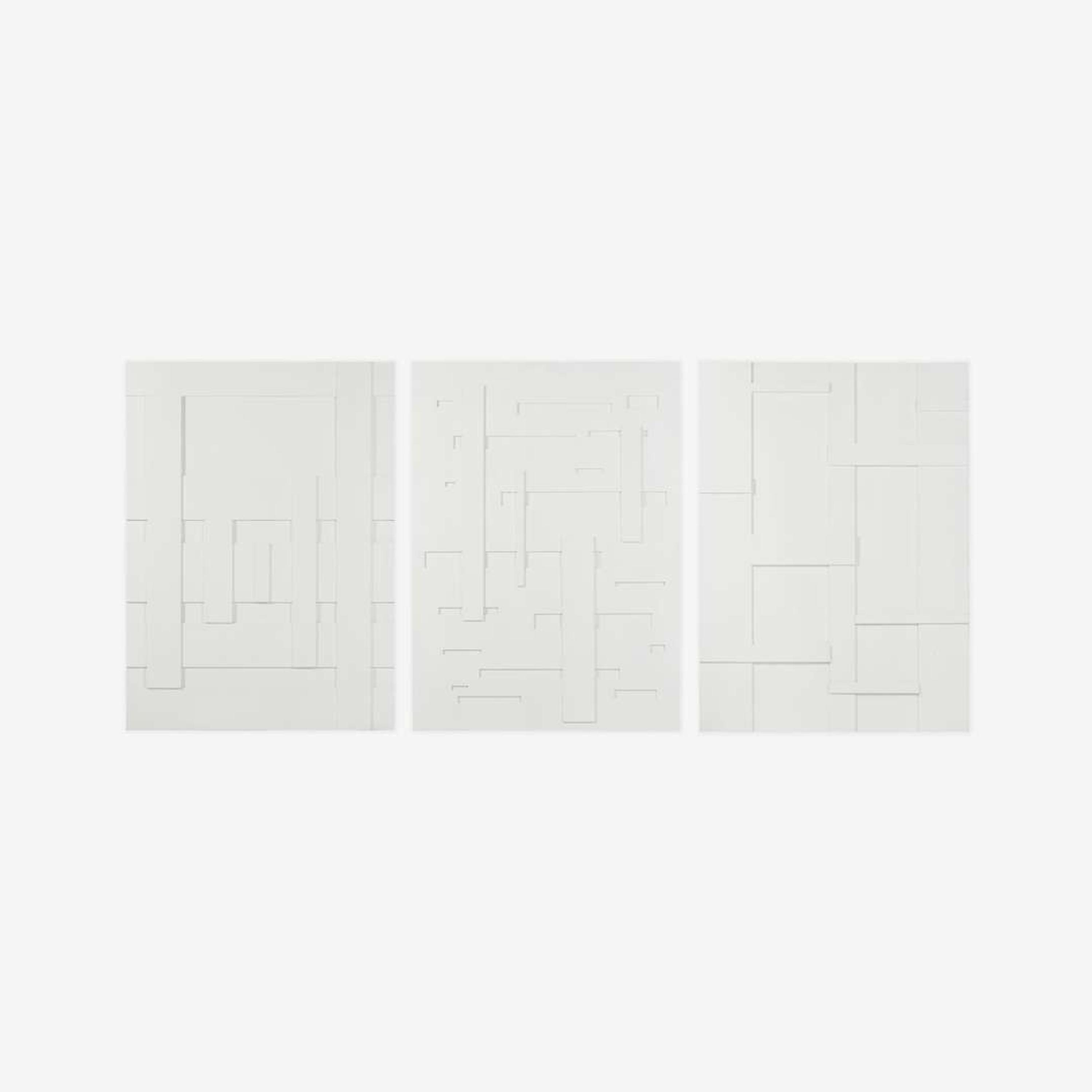 Burton Wasserman (American, 1929-2017) Triptych of Enameled Relief Panels, USA, 1972