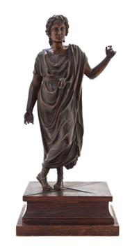 A Continental Bronze Figure, Height 14 inches.