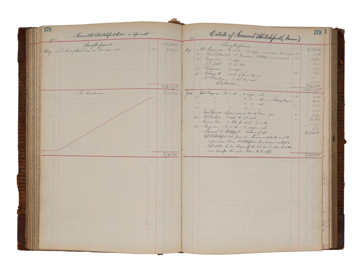 [US SUPREME COURT]. Blatchford family archive including documents, ledgers, photographs, and a silk menu signed by President Chester A. ARTHUR (1829-1886) and Supreme Court Justice Samuel Blatchford (1820-1893).