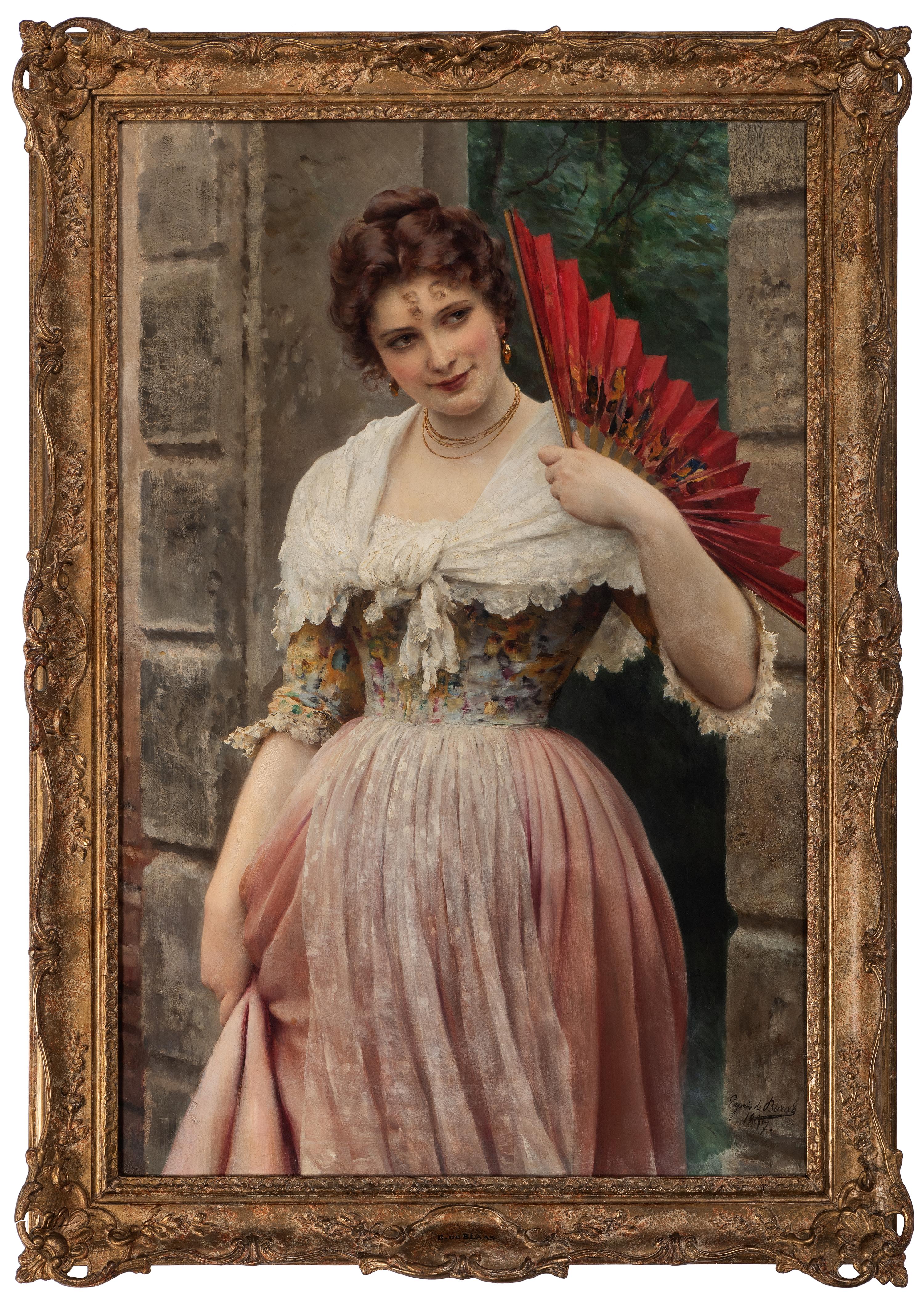 Portrait of a Woman with Red Fan