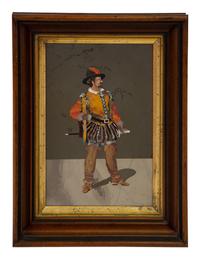 An Italian Pietra Dura Plaque Depicting a Swiss Guard