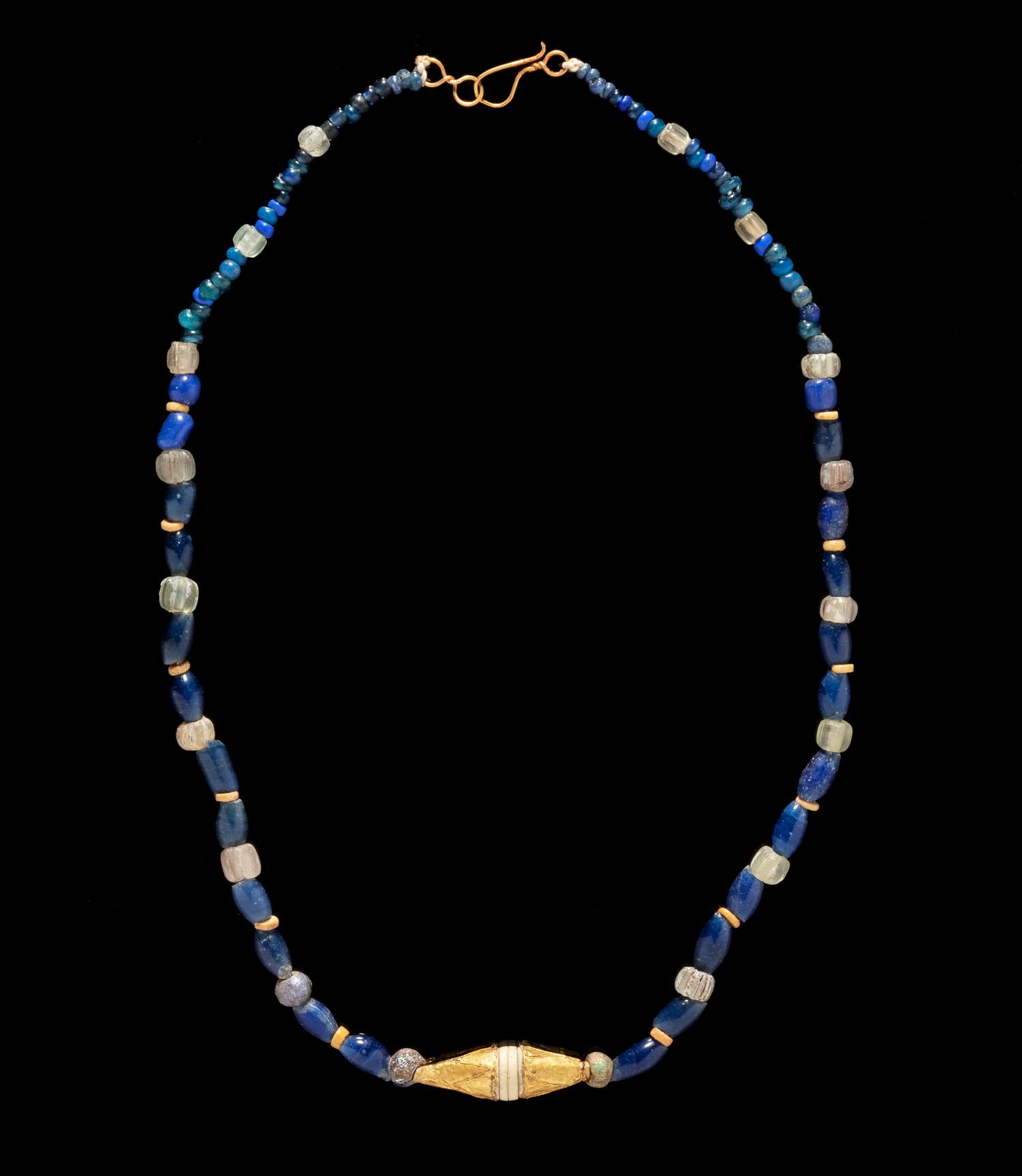 A Roman Gold and Glass Bead Necklace