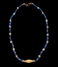A Roman Gold and Glass Bead Necklace