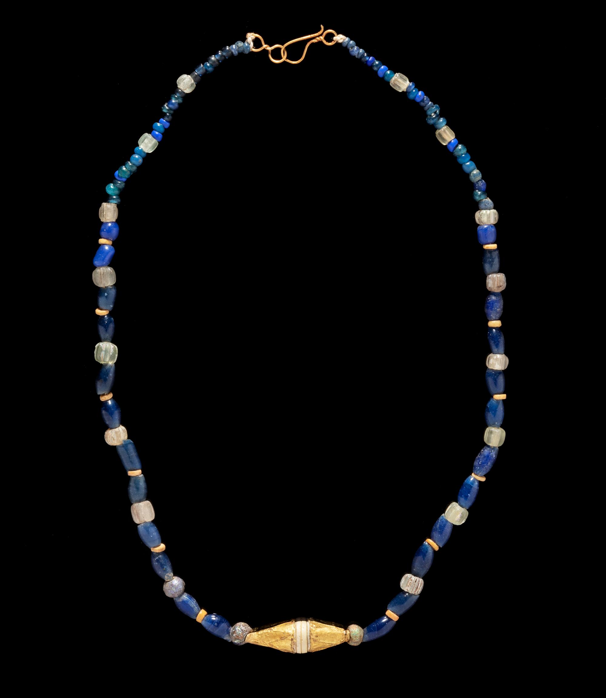 A Roman Gold and Glass Bead Necklace