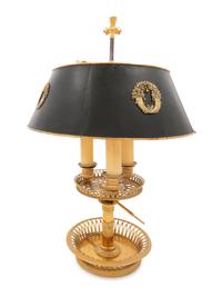 An Empire Style Brass Bouillotte Lamp