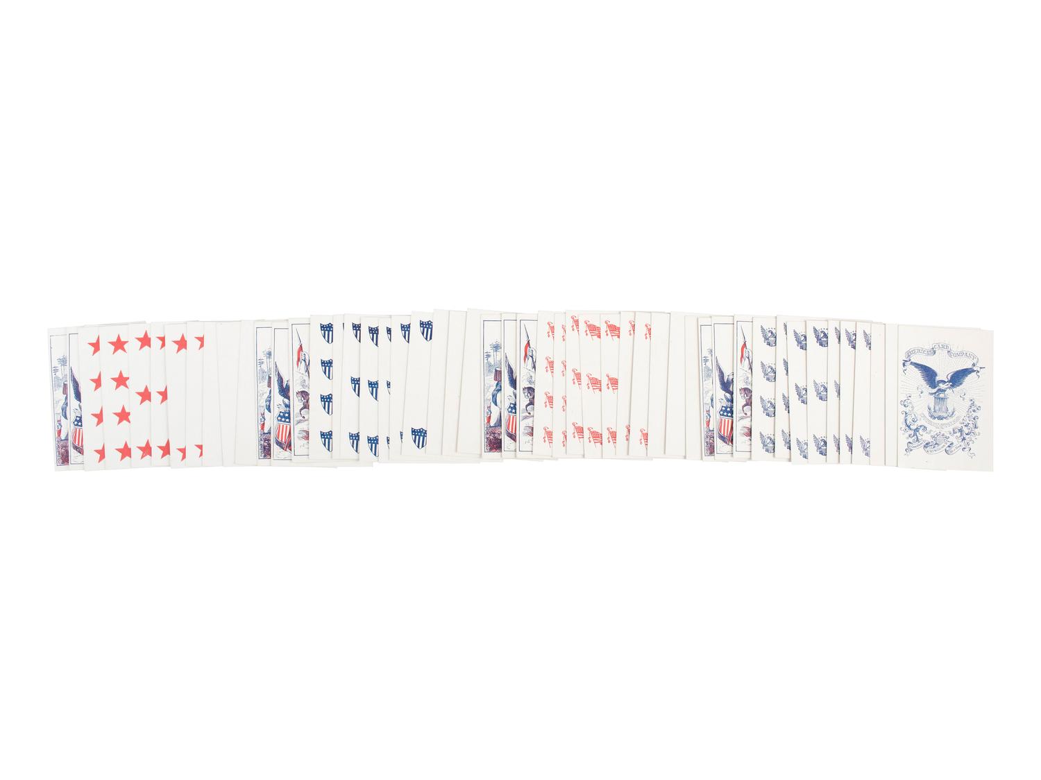 [CIVIL WAR]. Full deck of "Union Cards" with original box. New York: American Card Co., 1862.