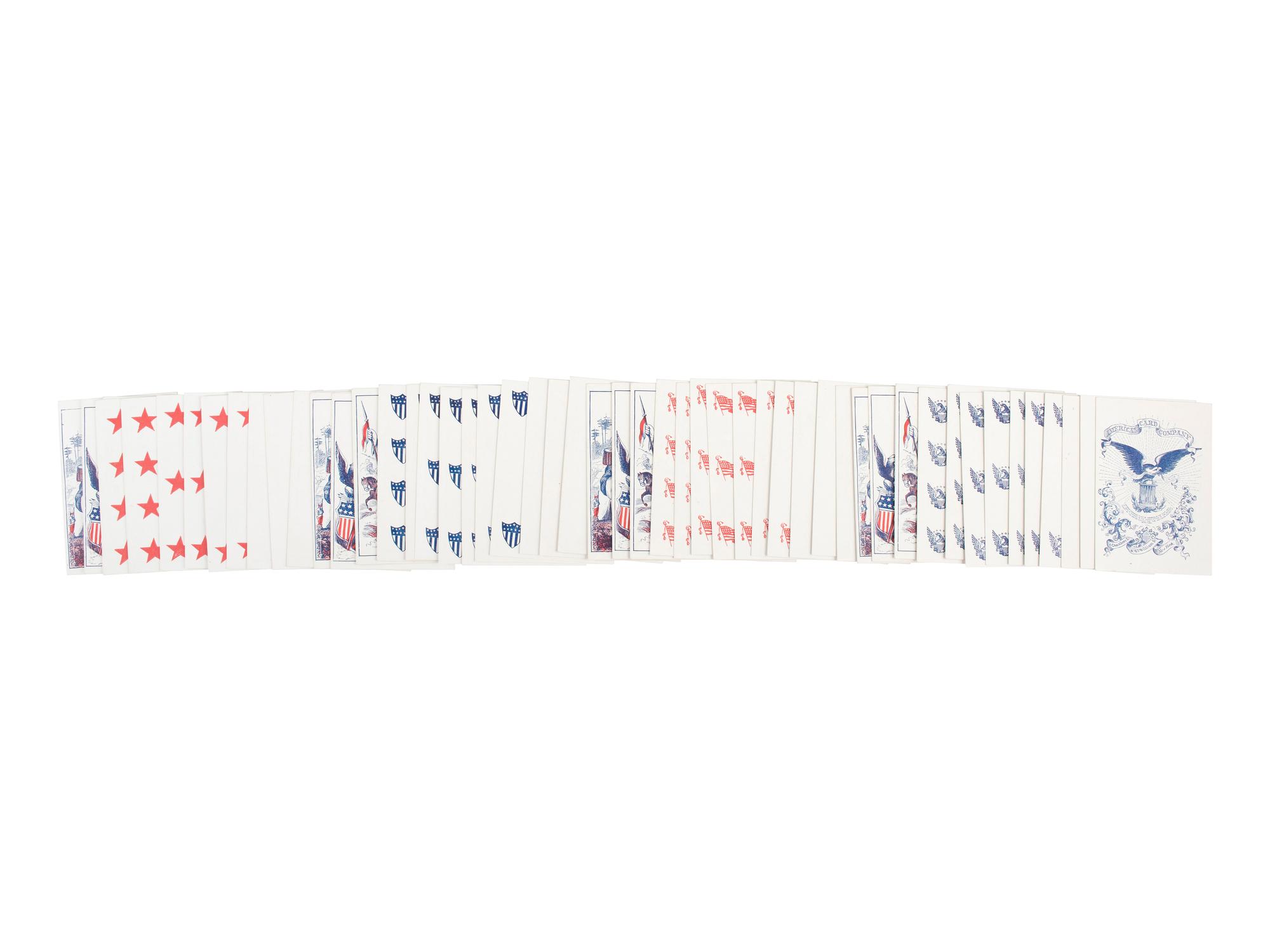 [CIVIL WAR]. Full deck of "Union Cards" with original box. New York: American Card Co., 1862.