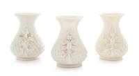 Three Belleek Thistle Vases Height 5 1/4 inches. — THIRD BLACK AND FOURTH GREEN MARKS (1926-1955)