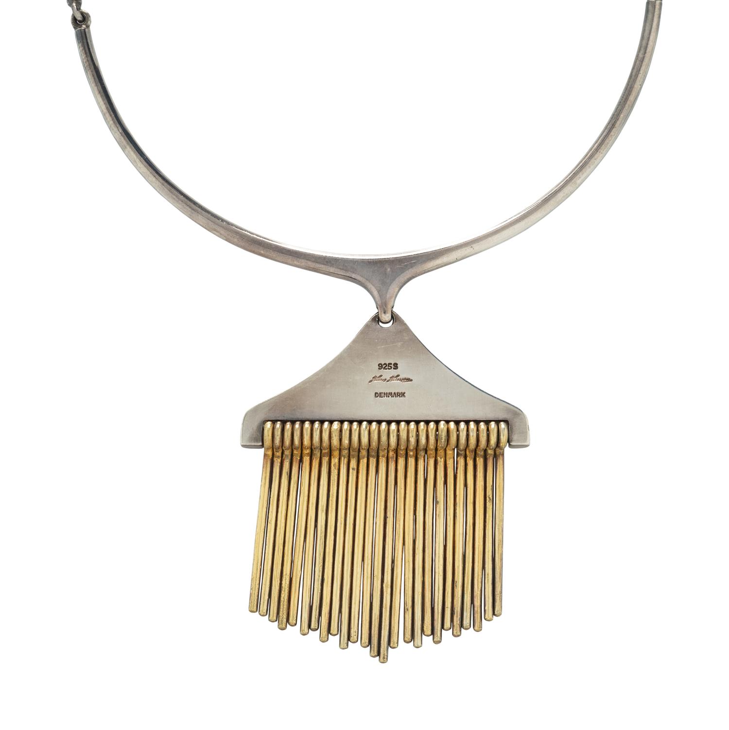 HANS HANSEN, STERLING SILVER 'BROOM SWEEP' NECKLACE