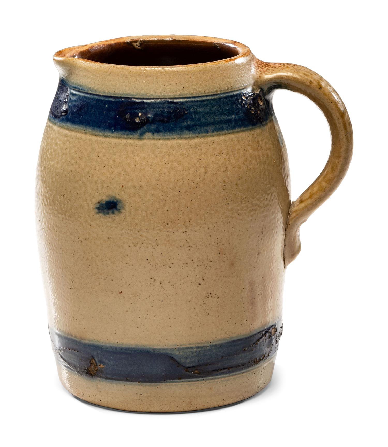 A Cobalt Decorated Stoneware Pitcher