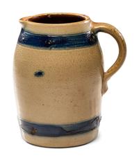 A Cobalt Decorated Stoneware Pitcher