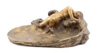 Jean Itasse-Broquet, (French, 1867-1941), Sleeping female nude on rocky border