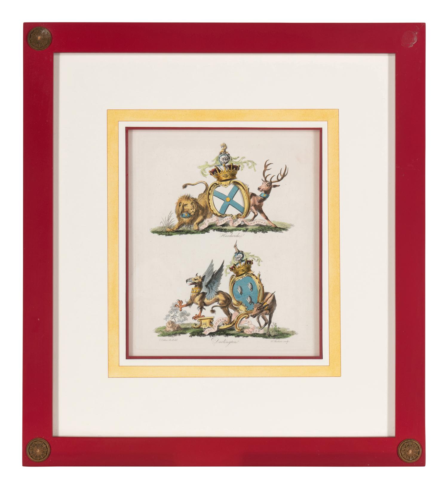 A Set of Ten English Engravings of Coats of Arms