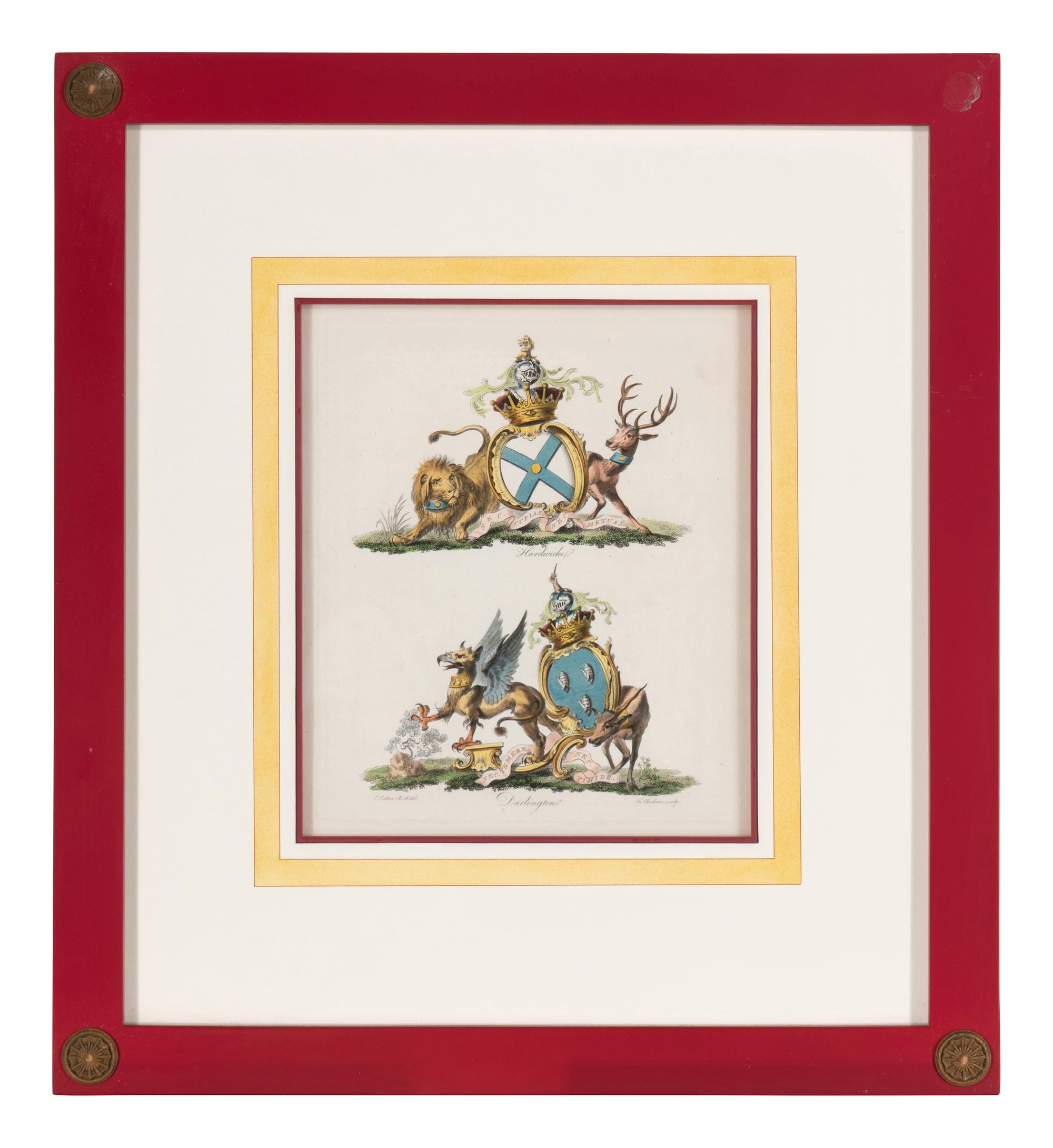 A Set of Ten English Engravings of Coats of Arms