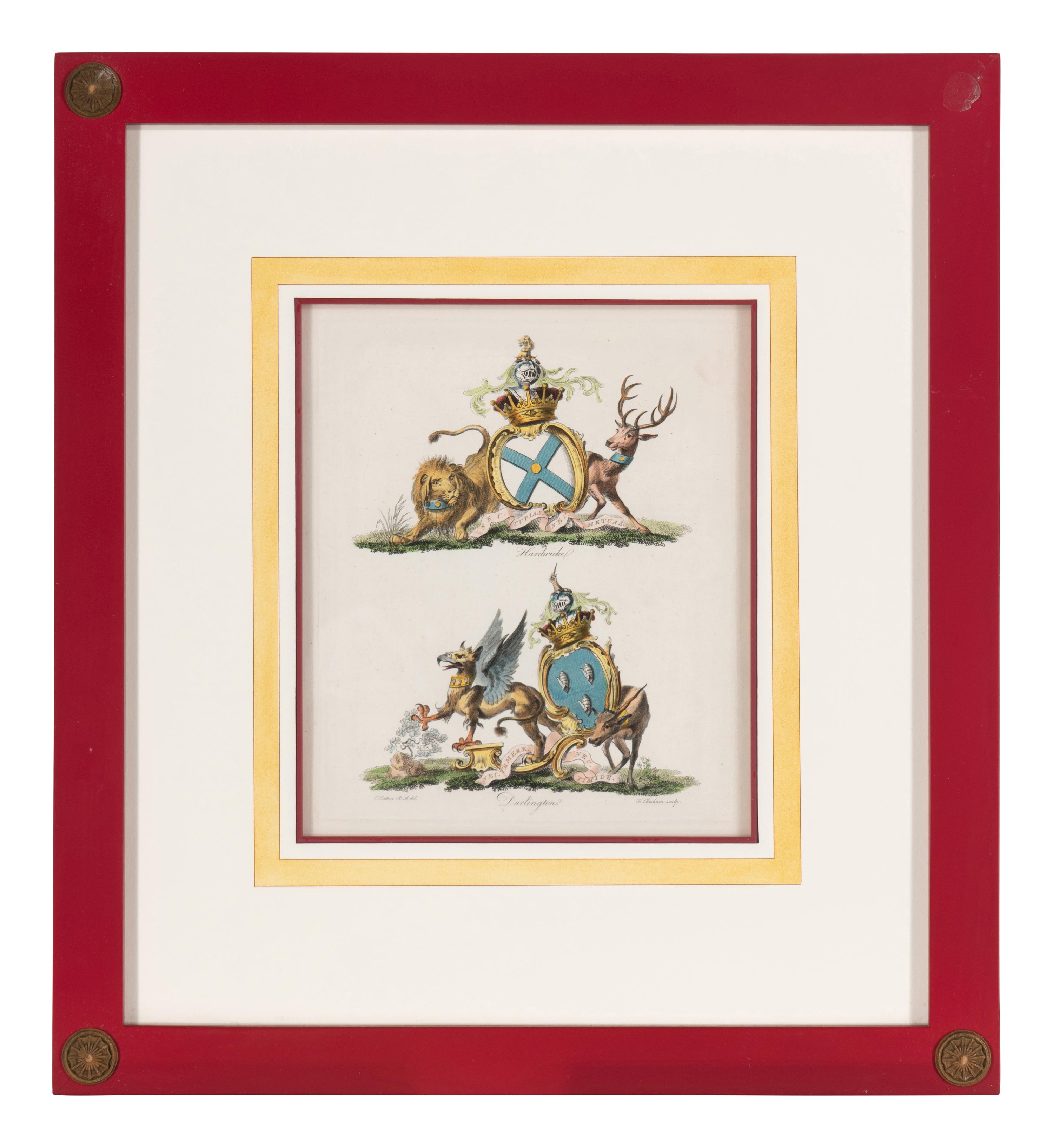 A Set of Ten English Engravings of Coats of Arms